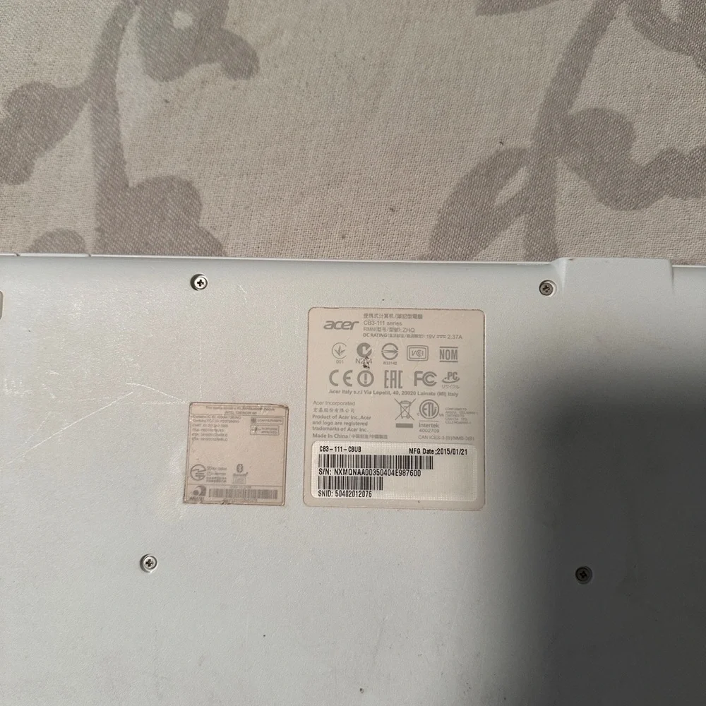 Acer White Chromebook Laptop 2015